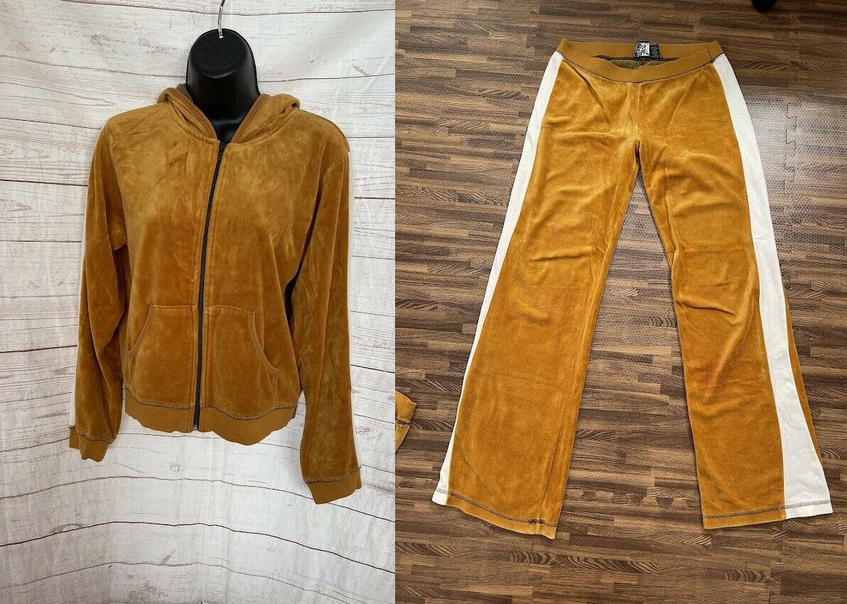 Planet Gold Women's Tracksuit Jacket And Pants Ginger Color Size M