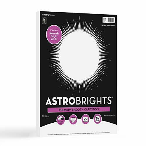 Astrobrights/neenah Bright White Cardstock 8.5" X 11" 65 Lb/176 Gsm White 75 ...