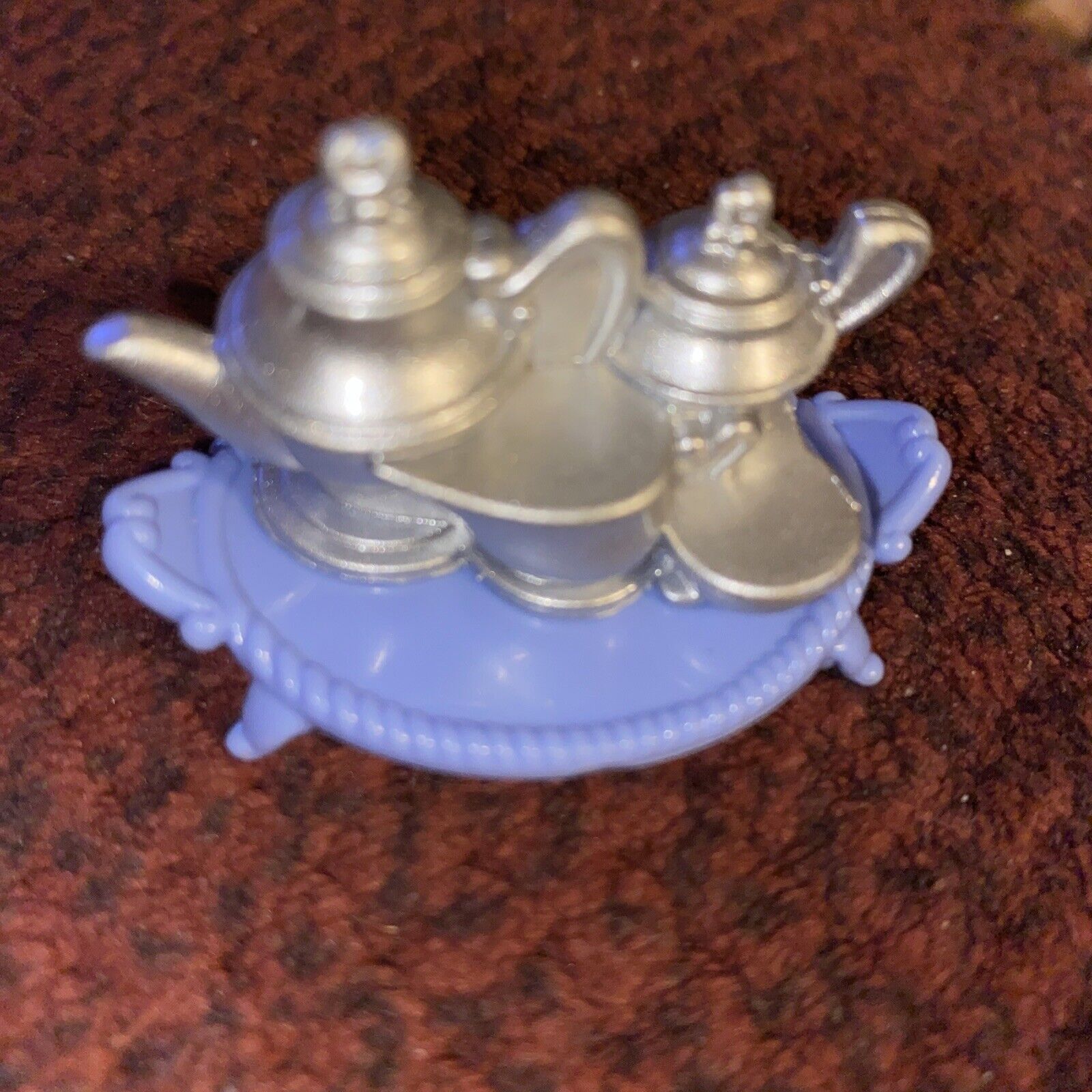 Fisher Price Loving Family Dollhouse Kitchen Tea Coffee Pot Set Blue Food Tray