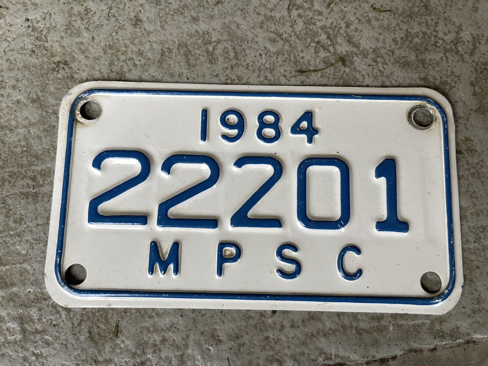 1984 Michigan Mpsc License Plate