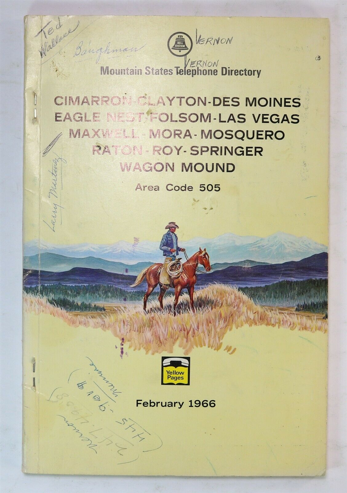 Clayton, New Mexico 1966 Phone Book Folsom Mora Nm Telephone Directory History