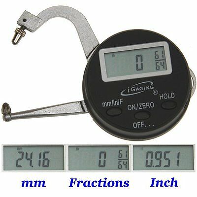 Digital Electronic Thickness Gage 0-1"/25mm Micrometer Caliper Inch/mm/fractions
