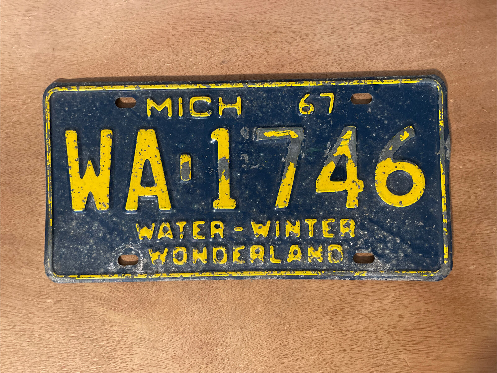 1967 Michigan License Plate # Wa 1746