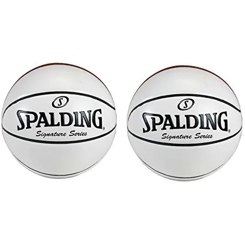 Spalding 4 White Panel Autograph Full Size Signature Series Basketballs - 2 Pack