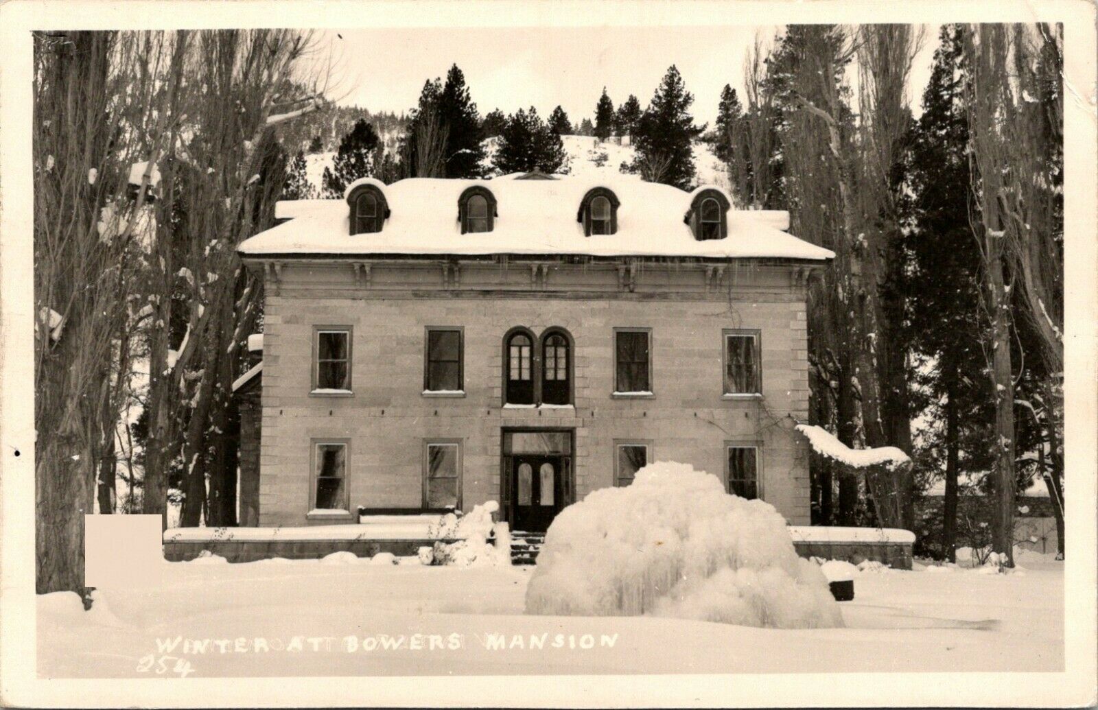 Winter At Bowers Mansion Washoe Valley Nevada Rppc