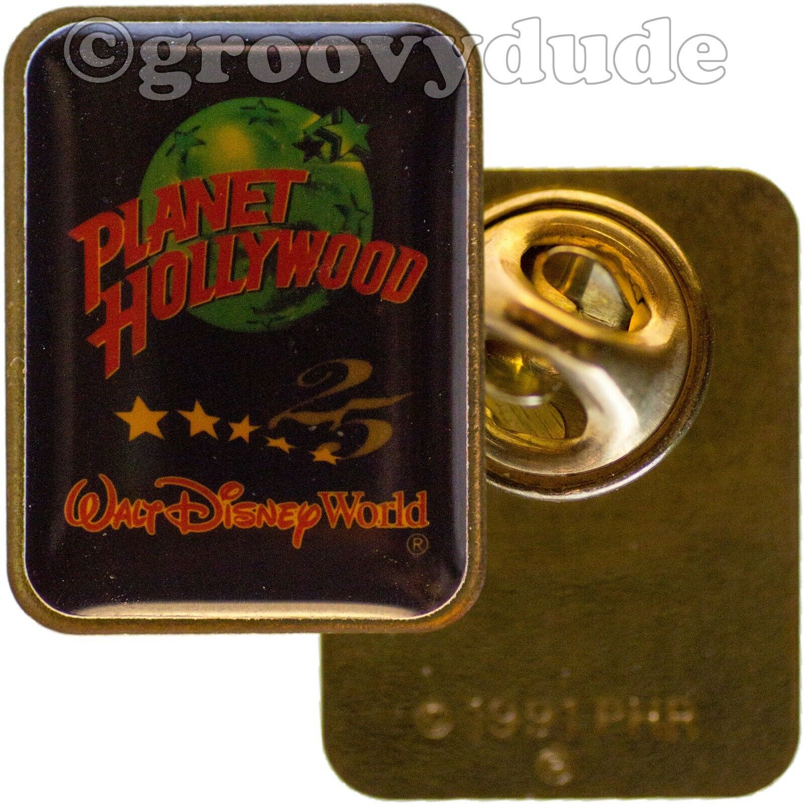 Orlando Planet Hollywood Wdw Disney 25th Anniversary Globe Lapel Hat Trading Pin