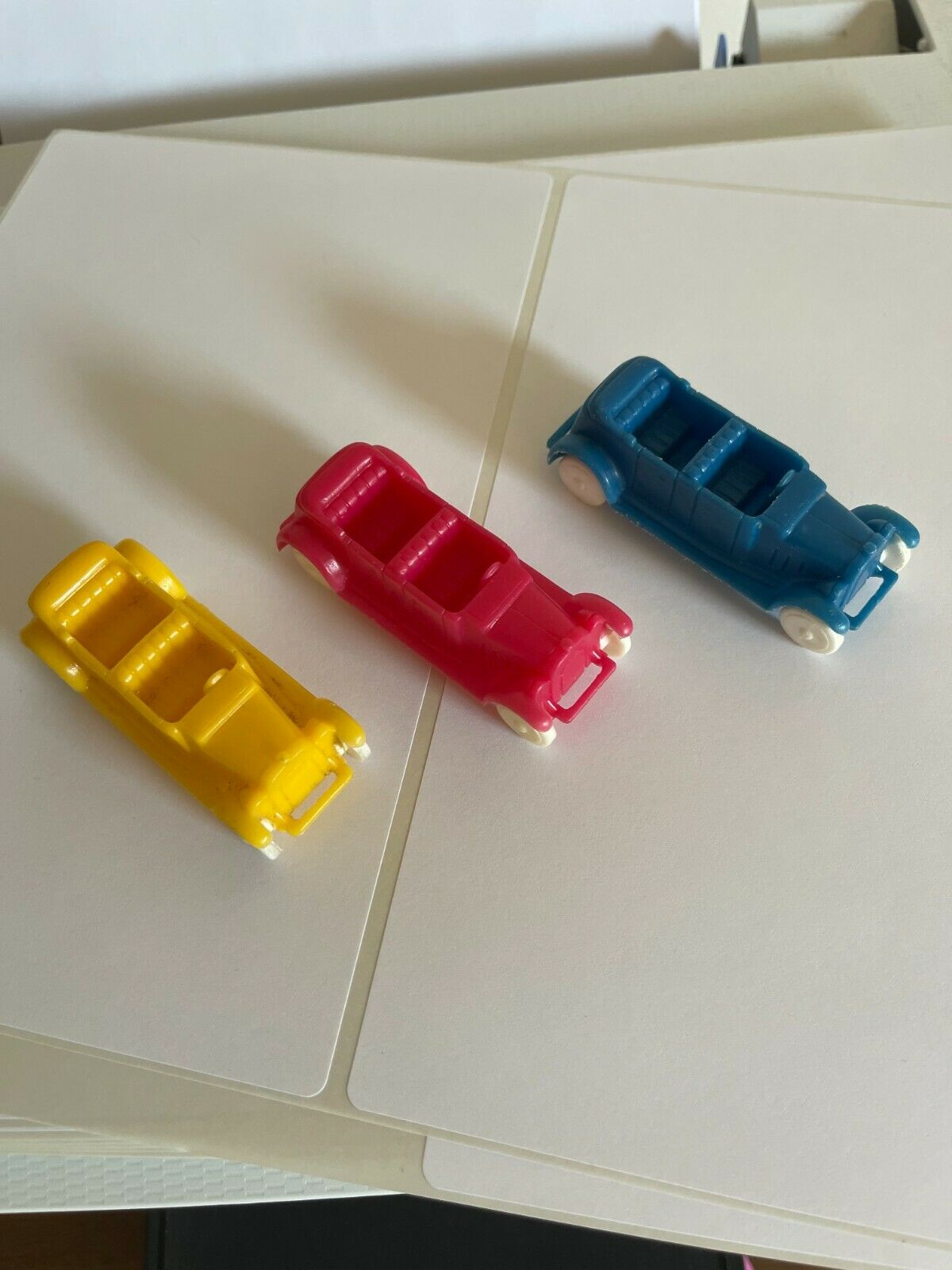 Cereal Premiums Post Archie Cars (x3) - Complete Color Set  Red Blue Yellow