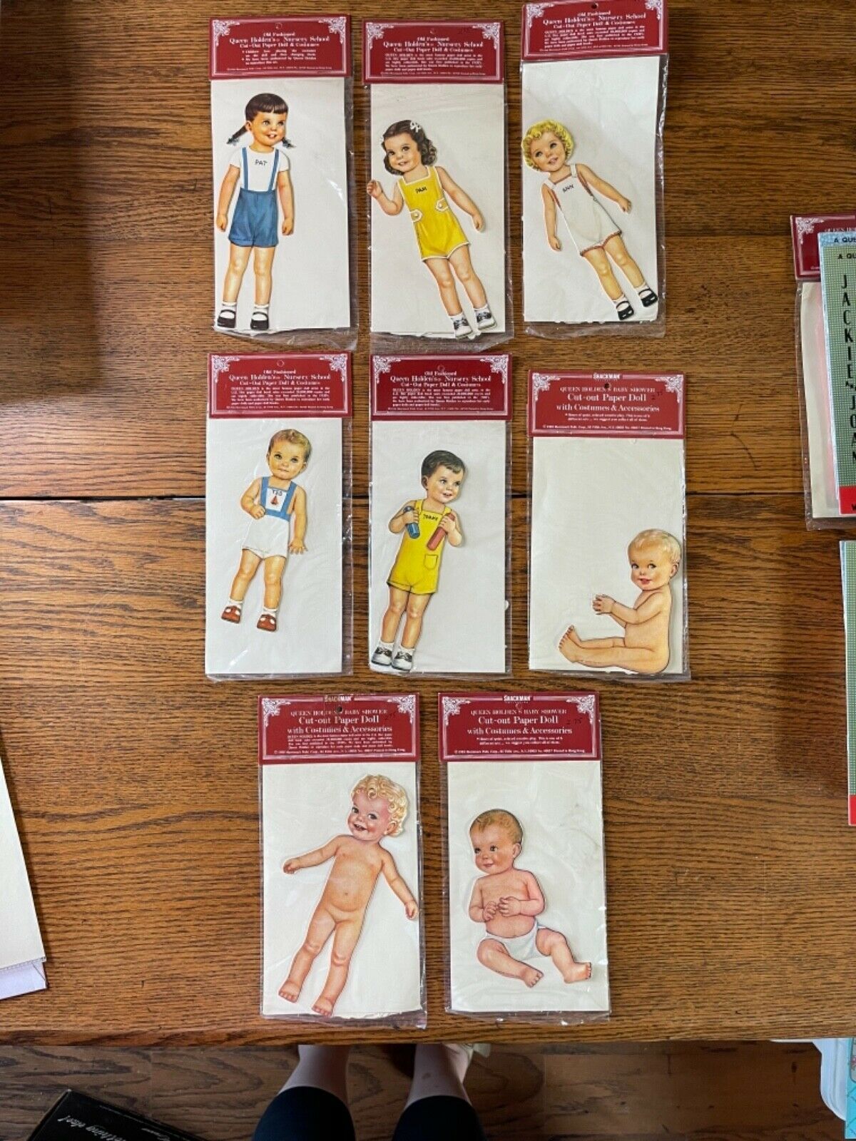 Lot Of 8 Queen Holden's Nursery School And Baby Shower Paper Dolls Nip