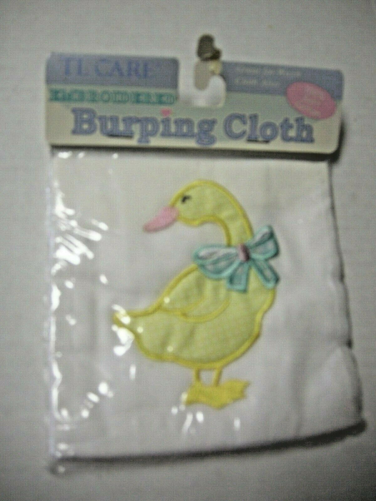 Burping Cloth By Tl Care, Duck Applique, Cotton, White, New