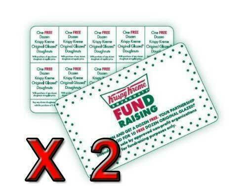 *x 2 * Krispy Kreme Fundraising Bogo Cards **buy 1 & Get1 Dozen** No Expiration