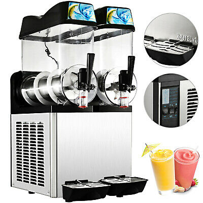 Vevor Commercial 24l Slush Making Machine Frozen Drink Machine Ice Maker 2 Tanks