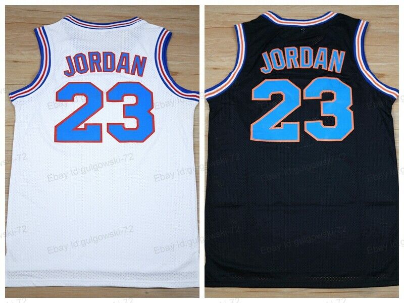 Michael Jordan #23 Space Jam Tune Squad Basketball Jersey Sewn Black White S-3xl