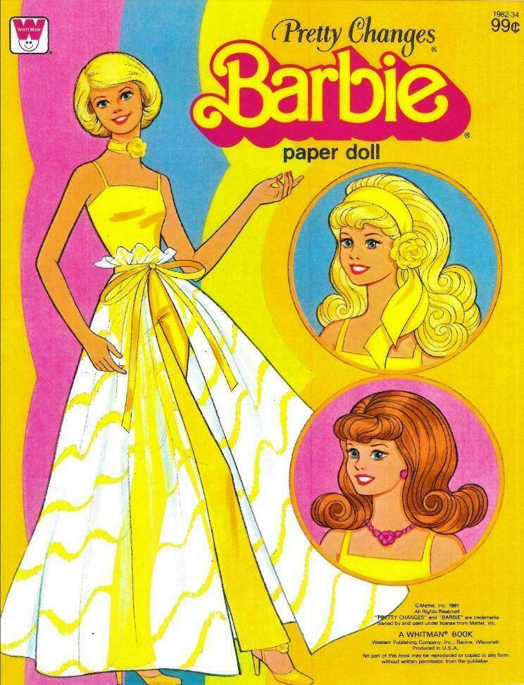 Vintage Uncut 1981 Golden Barbie Pretty Changes Paper Dolls~#1 Reproduction~rare