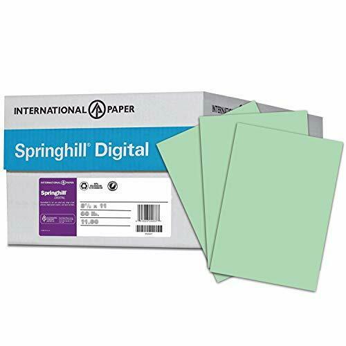 Springhill 8.5” X 11” Green Colored Cardstock Paper 65lb 176gsm 2500 Sheets 1...