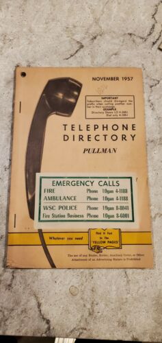 1957 Pullman Washington Telephone Directory Book