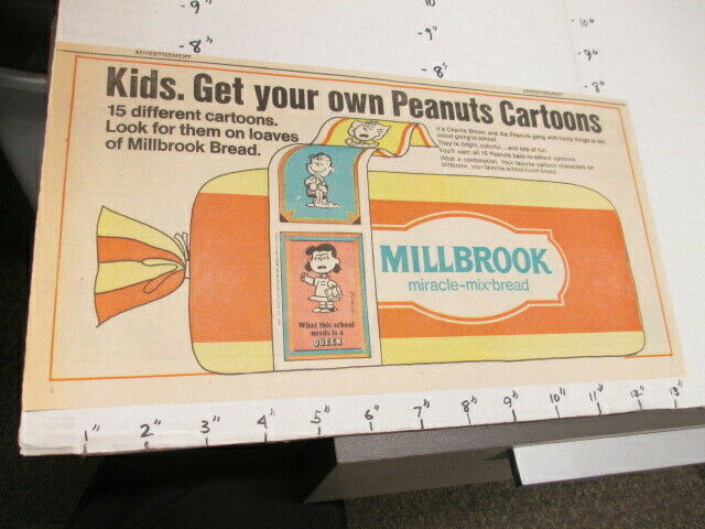 Newspaper Ad 1969 Millbrook Bread Peanuts Schulz Charlie Brown Premium Pictures