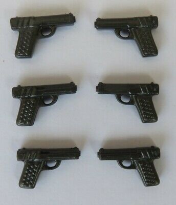 Playmobil   6 X Police Black Pistols     Mint Condition