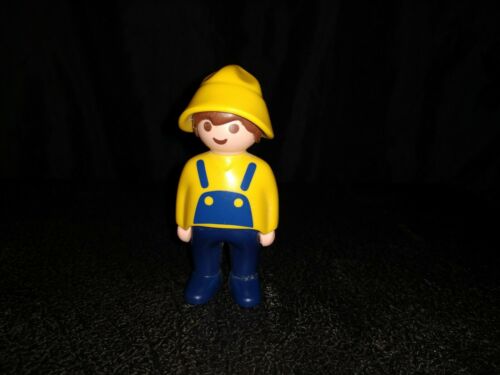 Playmobil Boy With Rain Hat Minifigure