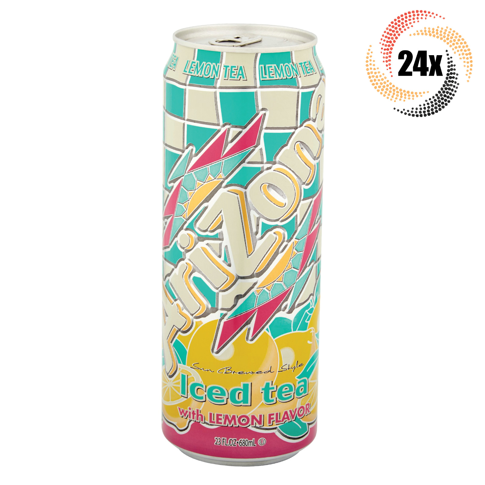 Full Case 24x Cans Arizona Iced Tea With Lemon Flavor 23oz ( Fast Shipping! )