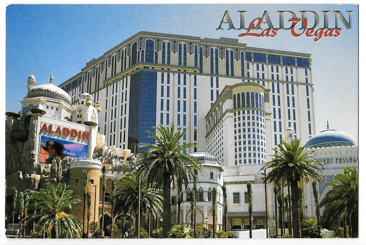 1990's Aladdin Hotel & Casino Las Vegas Strip Nevada Postcard Desert Passage Nos