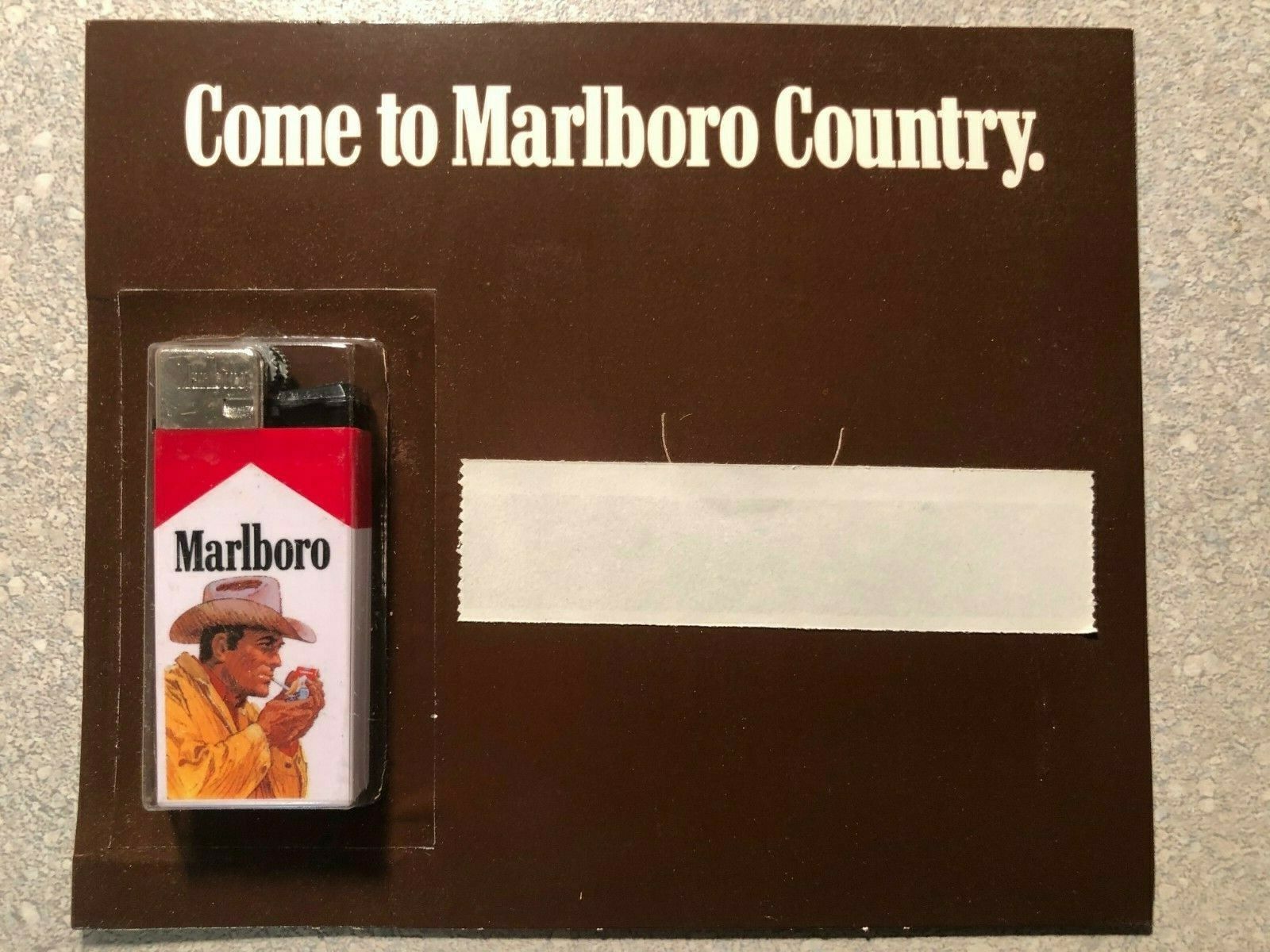 Vintage 1987 Marlboro Cigarette Lighter Cowboy Scripto New In Original Package