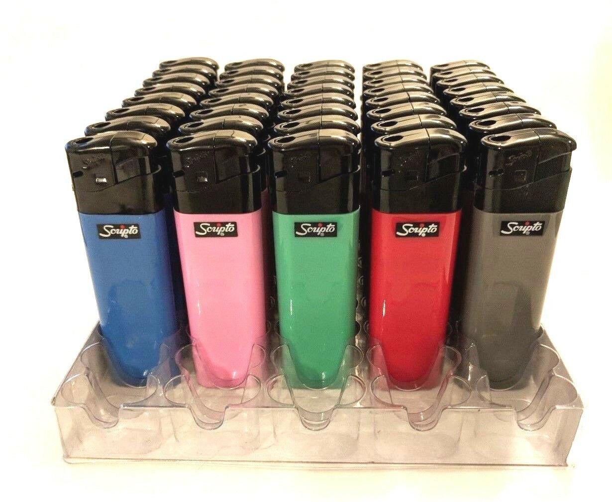 Scripto Piezo Lighter Electronic Display Of 50 Lighters