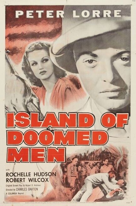 A 1940 Issued 28" X 40" Rare Movie Poster "island Of Doomed Men"