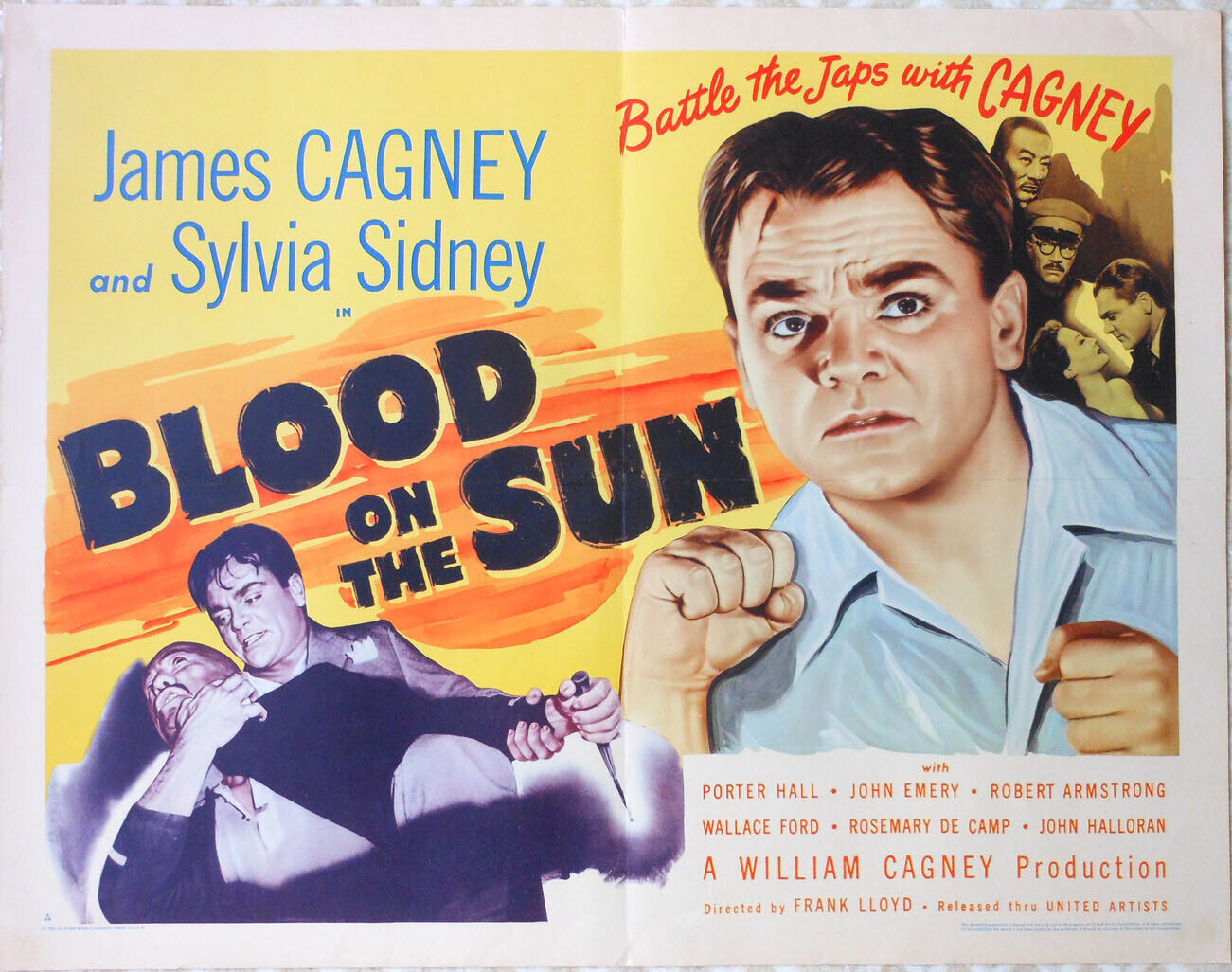 Orig. 22x28 - James Cagney - "blood On The Sun"- 1945 - Sylvia Sidney