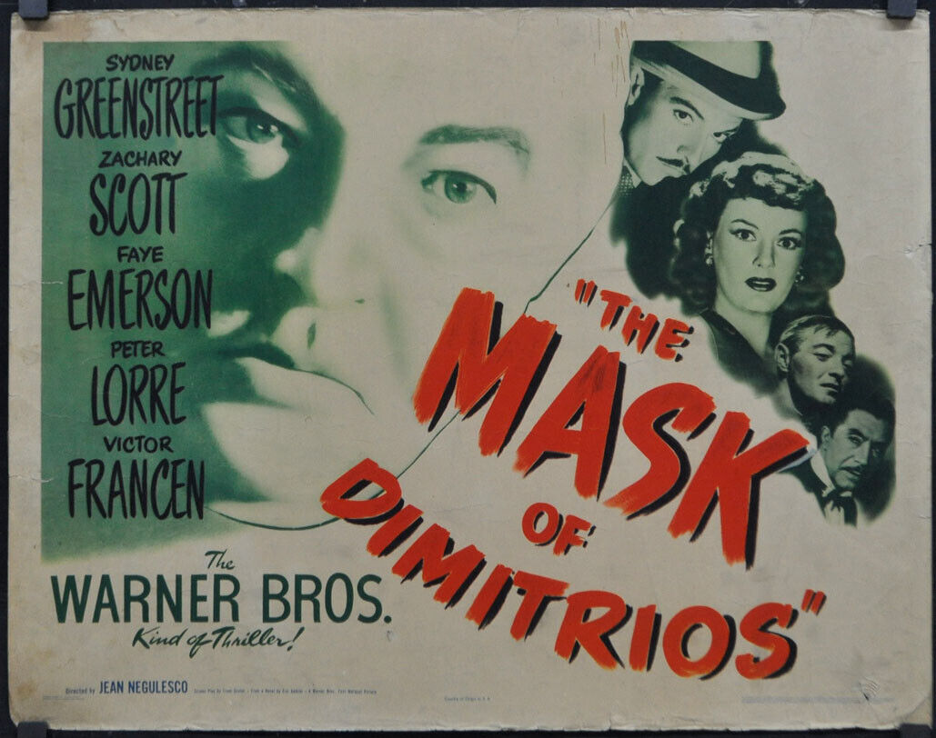 Mask Of Dimitrios 1944 Orig 22x28 Movie Poster Sydney Greenstreet Peter Lorre