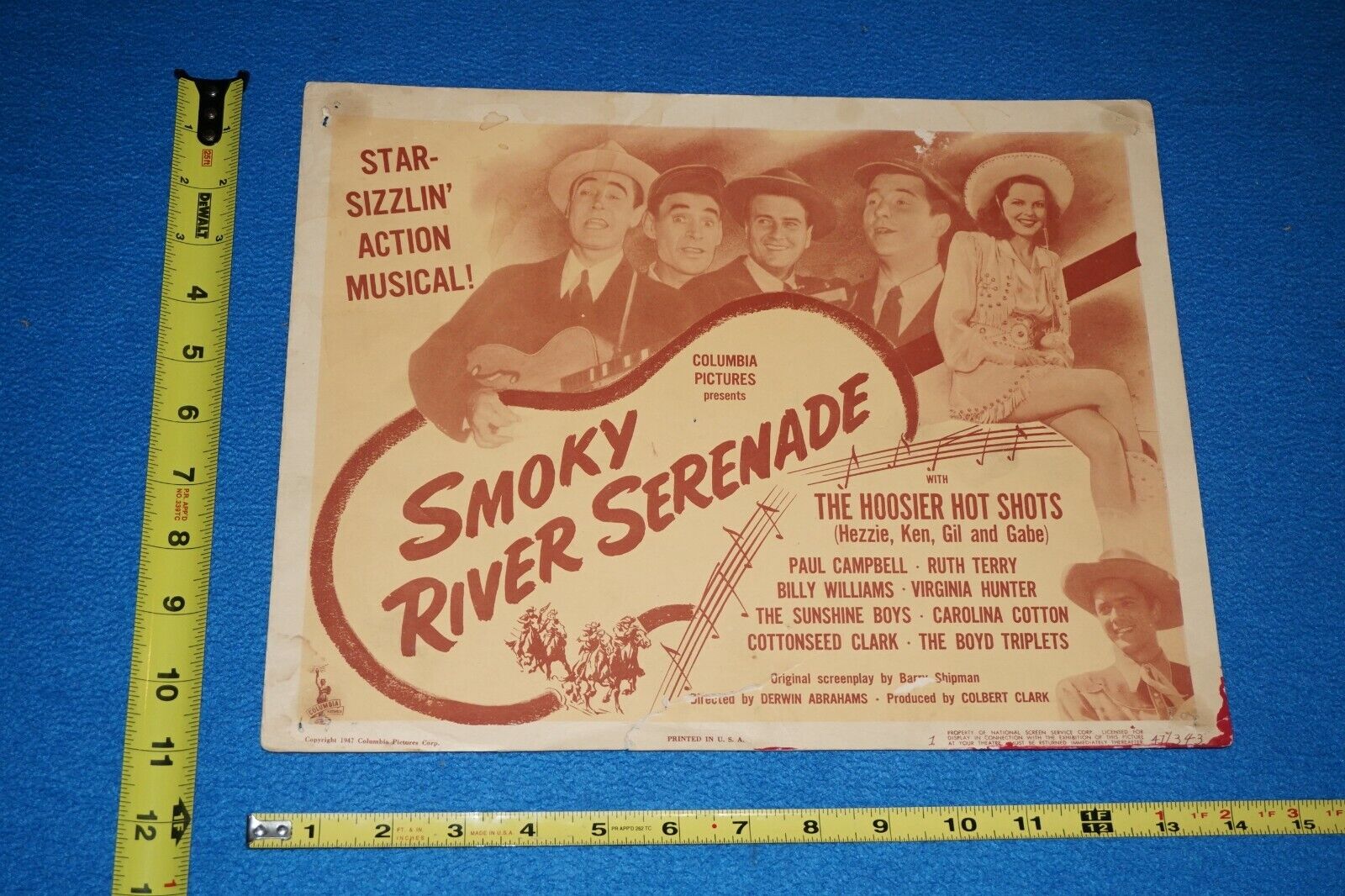 Original 1947 Smoky River Serenade Hoosier Hot Shots Poster