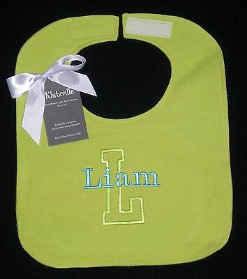 Personalized Flannel Bib Size L Name And Initial