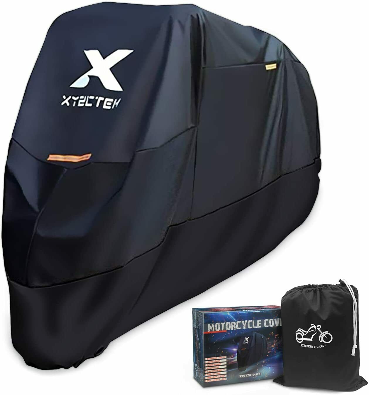108 Inch Xxl Motorcycle Cover Outdoor Waterproof Storage Bag Black & Lockholes