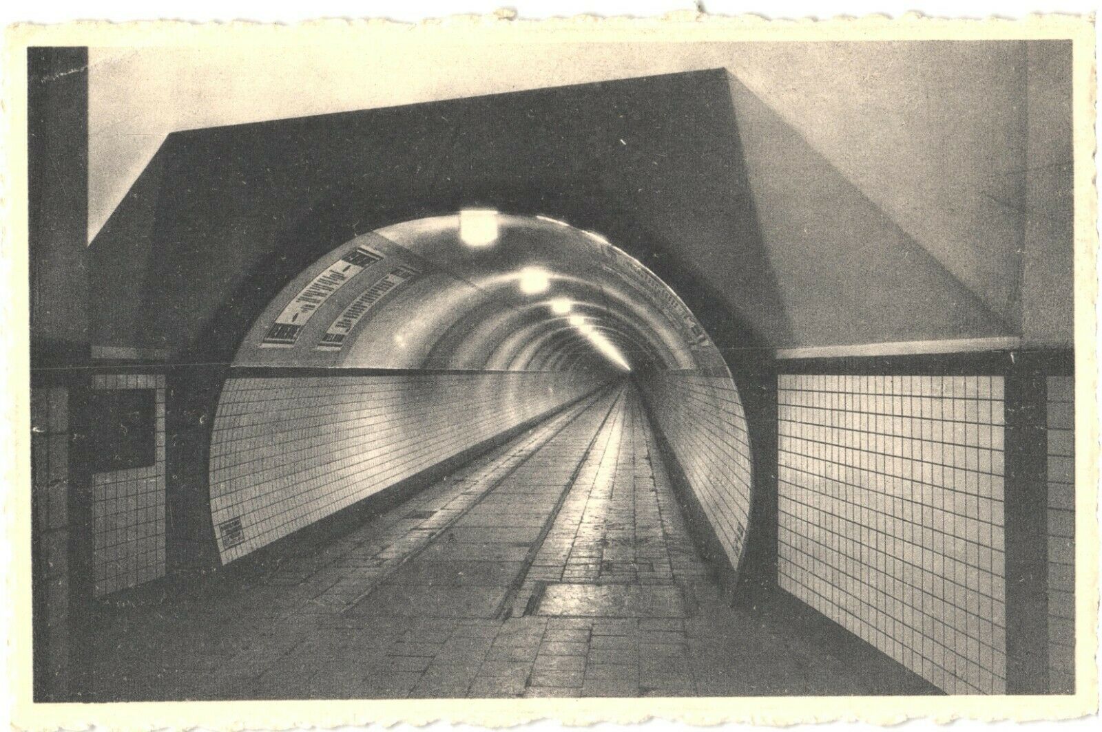 Interior Of Pedestrian Tunnel Under The Scheldt River, Antwerp, Belgium Postcard