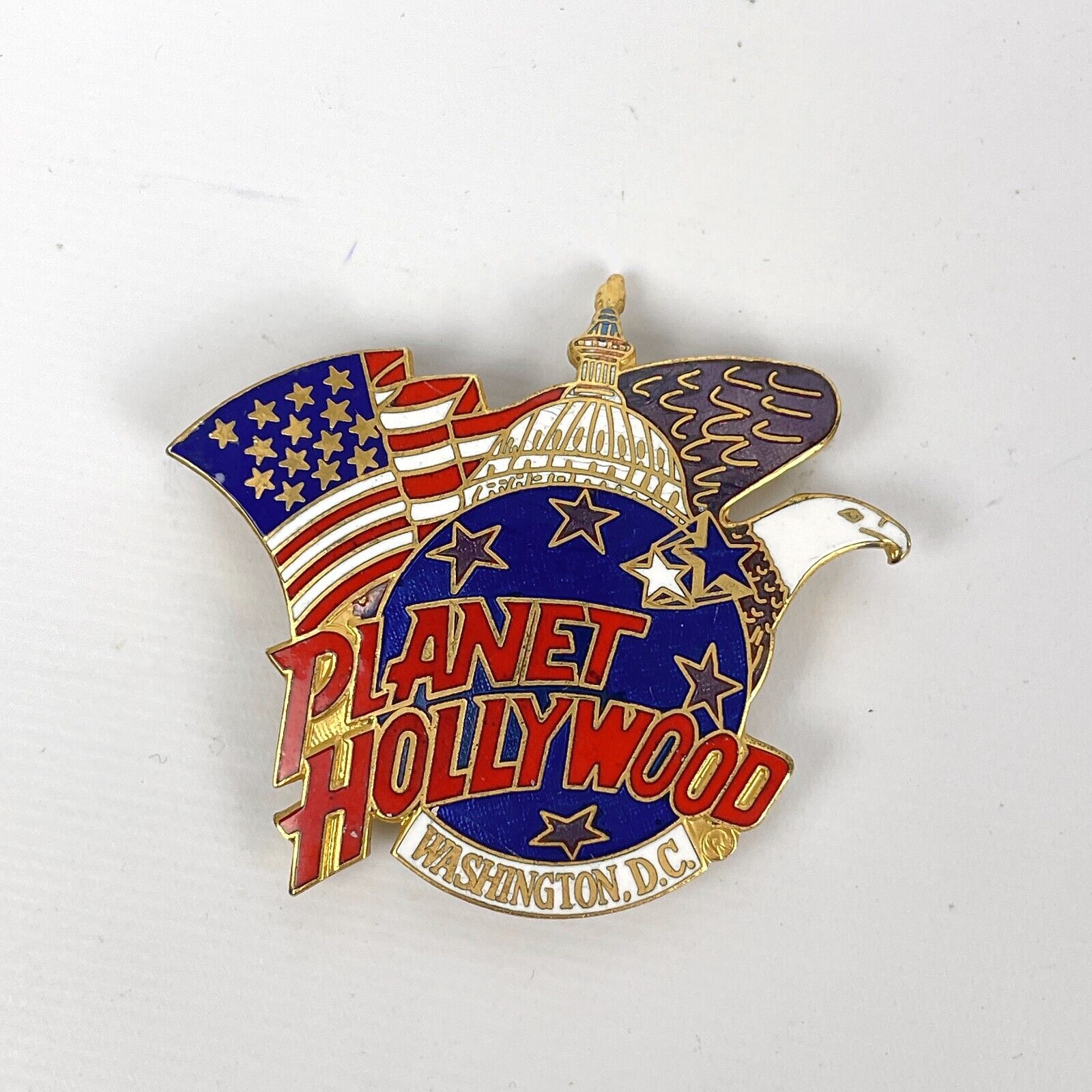 Planet Hollywood Washington D.c. Eagle And American Flag Pin Magnet