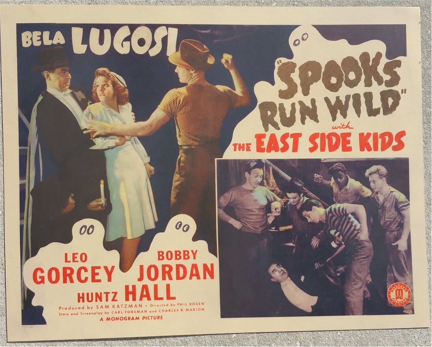 Spooks Run Wild Original Vintage Half Sheet Horror Movie Poster Bela Lugosi