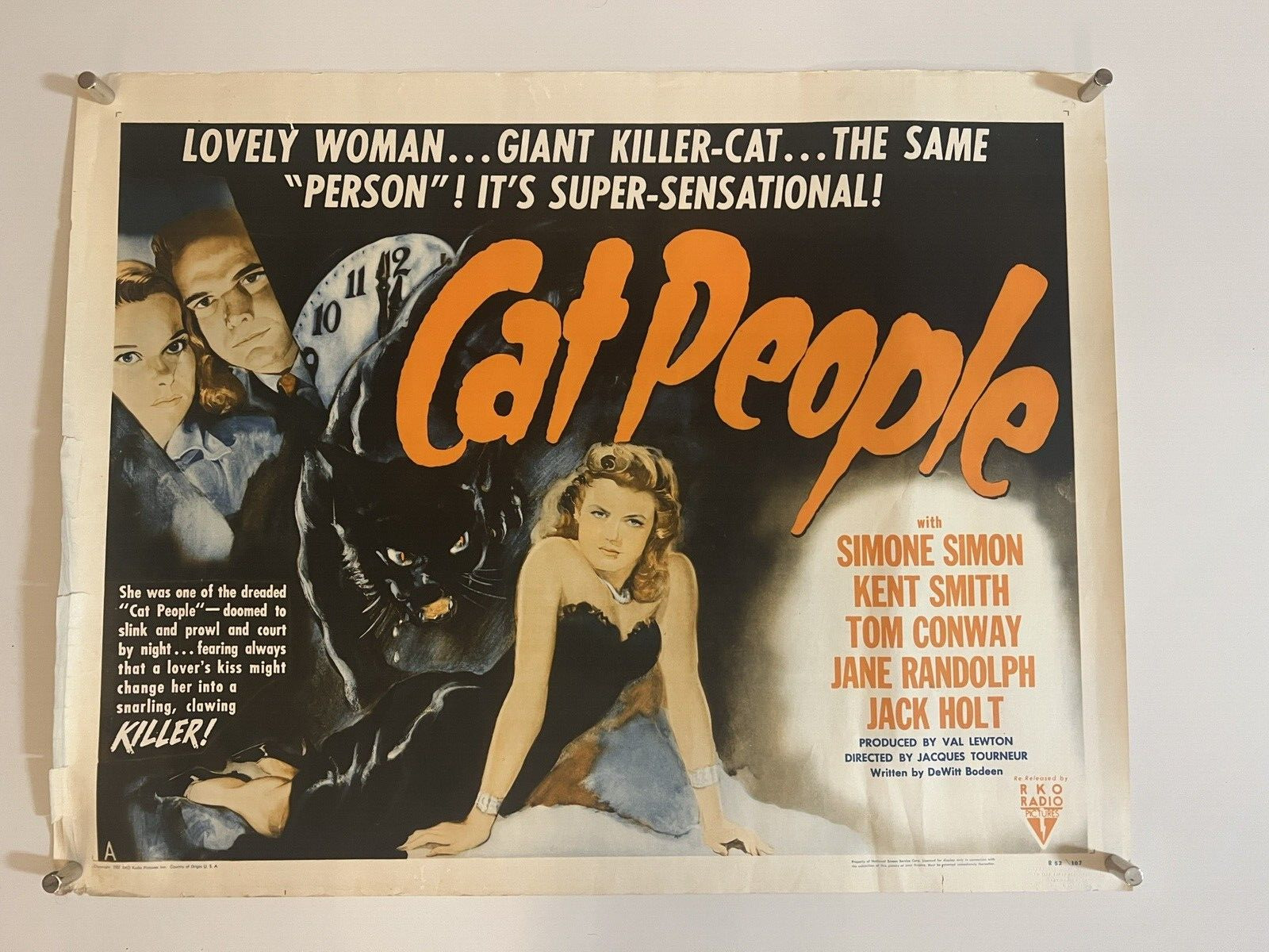 Cat People Style A 1/2sh R52 Val Lewton,  Sexy Simone Simon By Black Panther