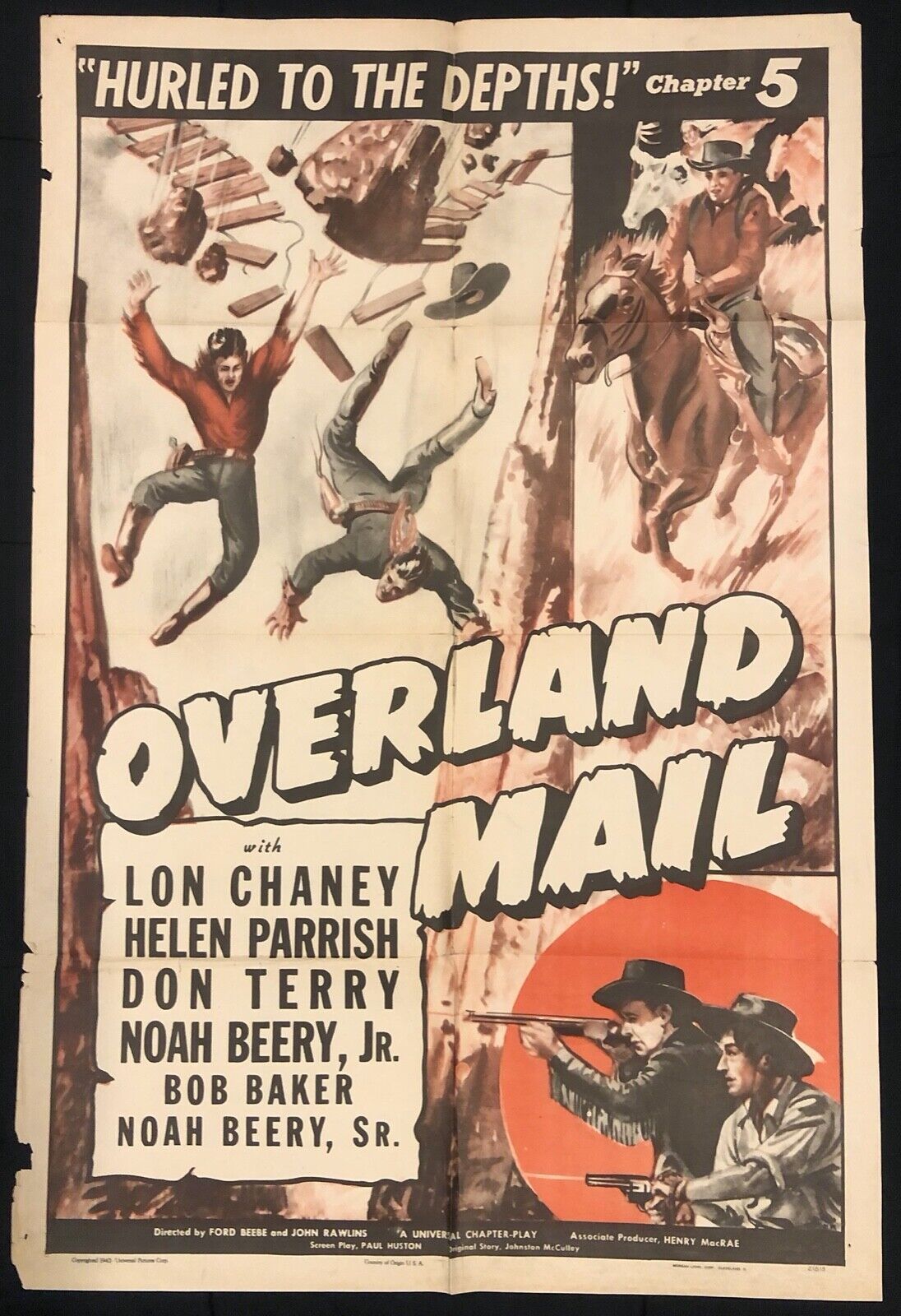 Overland Mail (universal, 1942). One Sheet (27" X 41") Ch. 5