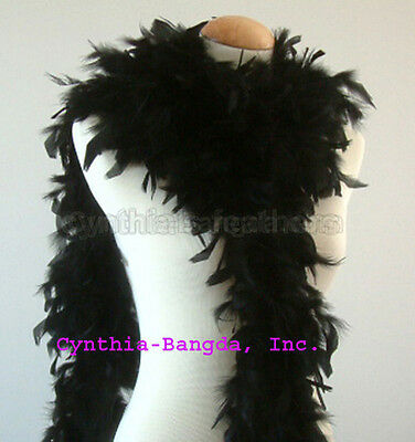 Black 65 Grams Chandelle Feather Boa   Dance Wedding Party Halloween Costume