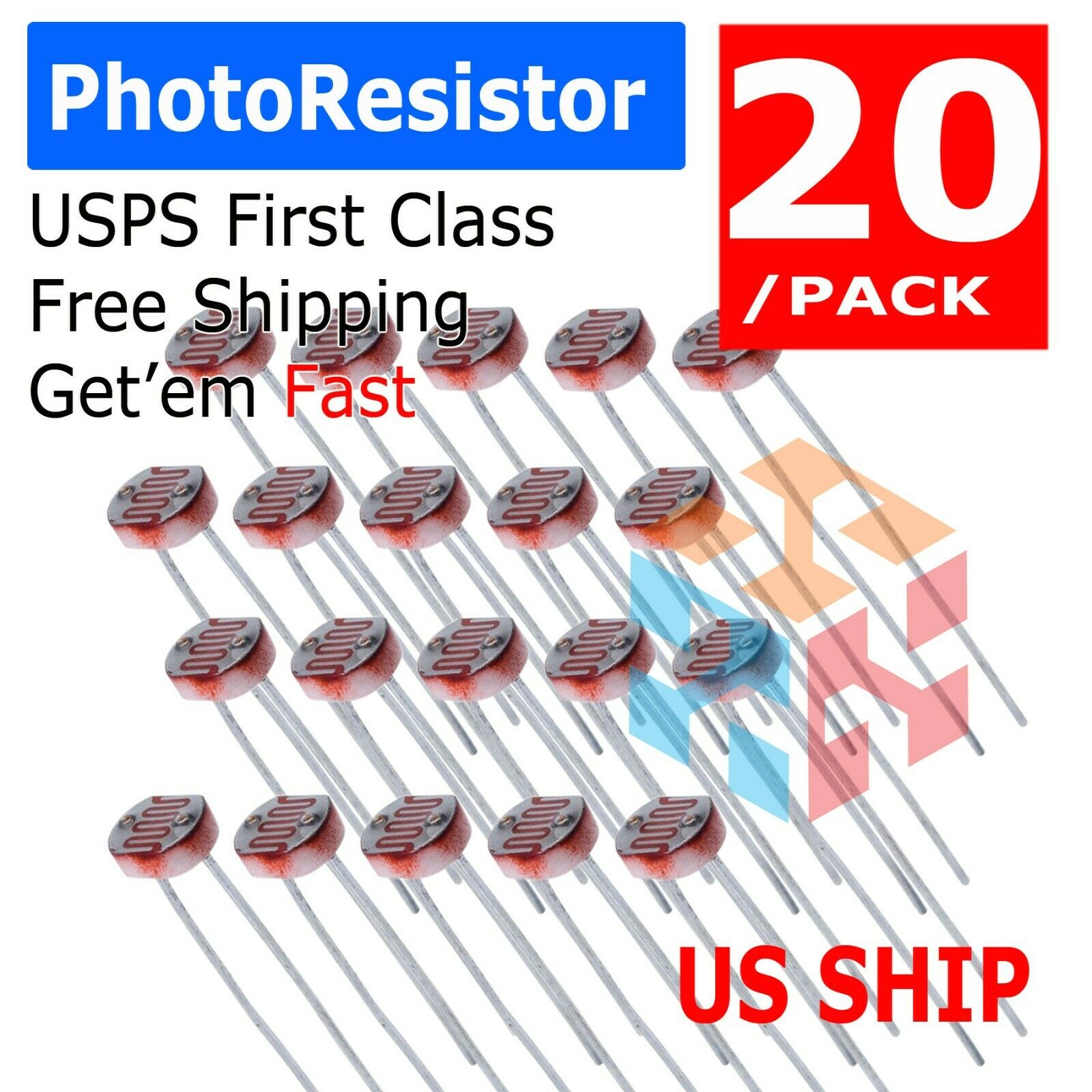 20 Pc 5mm Photoresistor Gl5528 Ldr Photo Resistor - Usa Sold/ship