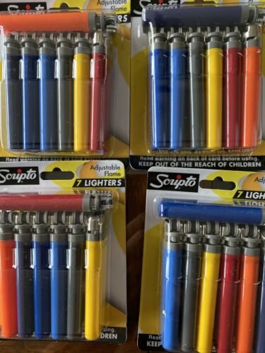 Scripto Adjustable Flame Lighters 28 Pack Disposable  New Lighters Free Shipping