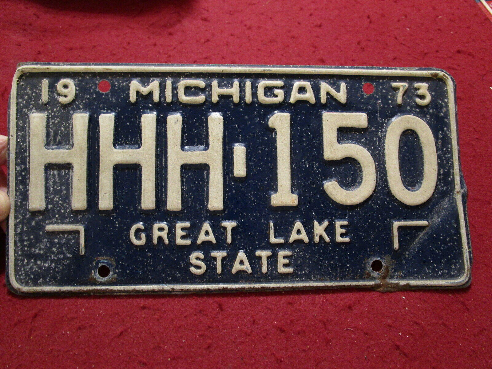 1973 Michigan License Plate: # Hhh-150