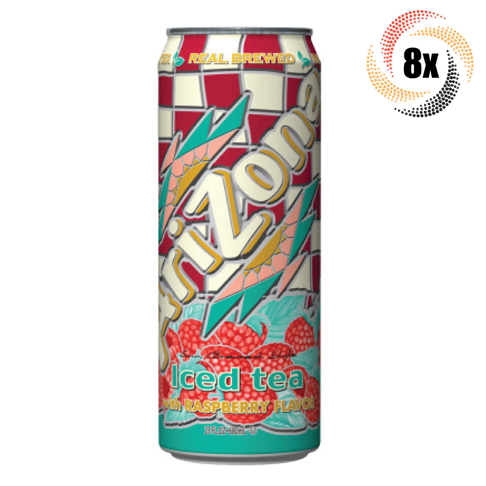 8x Cans Arizona Iced Tea With Raspberry Natural Flavor Juice 23oz Fast Shipping!