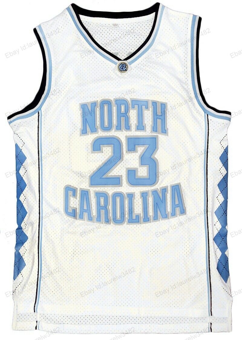 Michael Jordan #23 North Carolina Men's Basketball Jersey Retro Stitched White