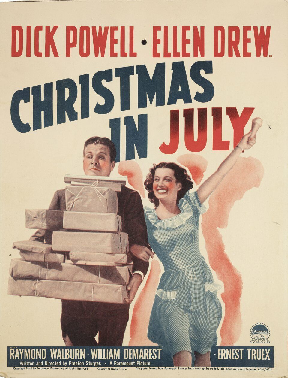 Christmas In July 1940 U.s. Window Card Poster
