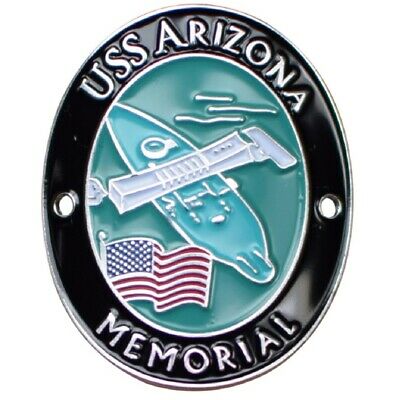 Uss Arizona Memorial Walking Stick Medallion - Us Navy, Pearl Harbor, Hawaii