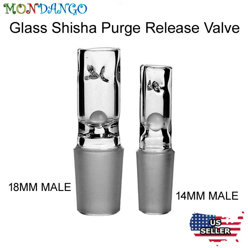 14mm 18mm Male Glass Purge Release Valve Air Flow Glass Hookah Shisha Nargile