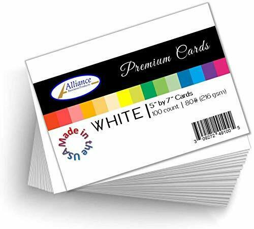 White Cardstock 5" X 7" Heavyweight | 80lb 216gsm Cardstock Sheets |100 Sheet...