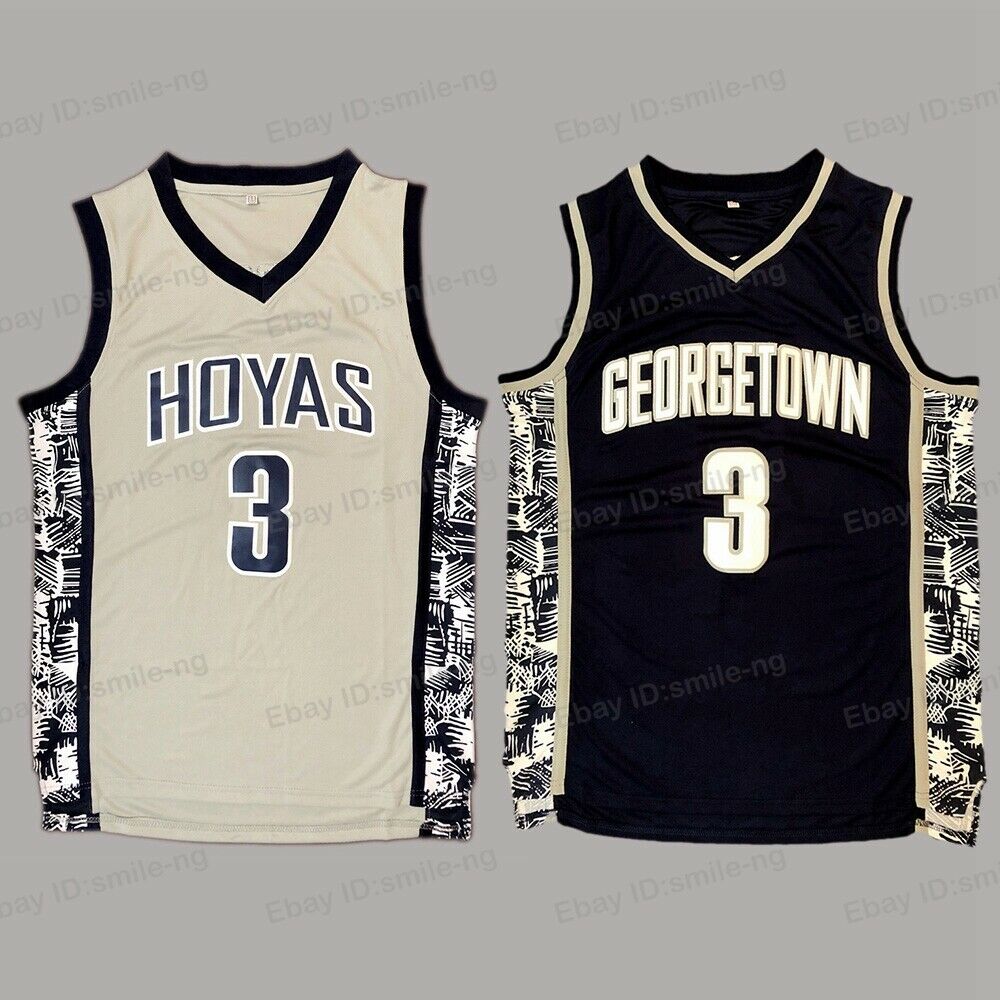 Allen Iverson #3 Georgetown Hoyas College Basketball Jersey Sewn Blue Grey