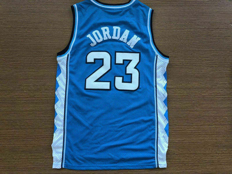 Michael Jordan 23 North Carolina Tarheels Basketball Jersey Blue White And Black
