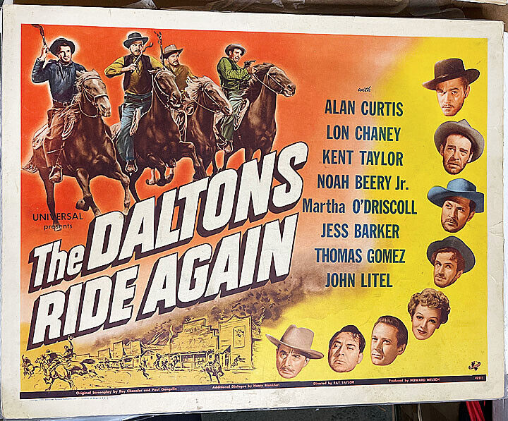 Daltons Ride Again! '45 Lon Chaney Jr. Classic Original U.s. 1/2-sh Film Poster!